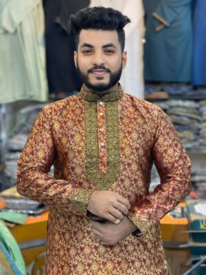 লাক্সারি কাতান পার্টি পাঞ্জাবি কোডঃ H253