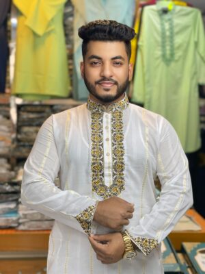 অরিজিনাল ধুতি কটন পাঞ্জাবি কোডঃ H430
