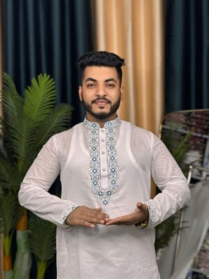 অরিজিনাল ধুতি কটন সিকুয়েন্স পাঞ্জাবি কোডঃ M434