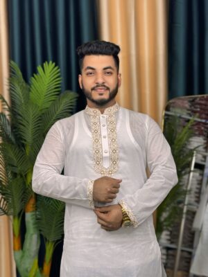 অরিজিনাল ধুতি কটন সিকুয়েন্স পাঞ্জাবি কোডঃ M433