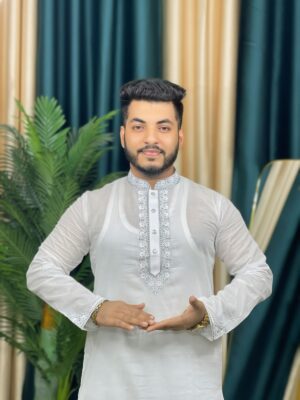 অরিজিনাল ধুতি কটন সিকুয়েন্স পাঞ্জাবি কোডঃ M436